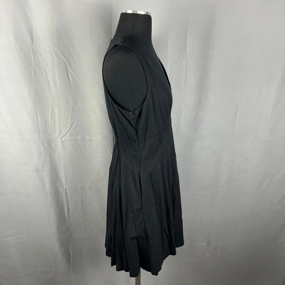 A New Day Fit & Flare Dress Womens 10 Black Side Zip Fitted Bodice Sleeveless